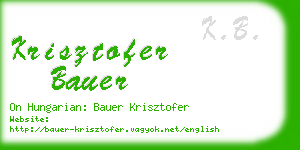 krisztofer bauer business card
